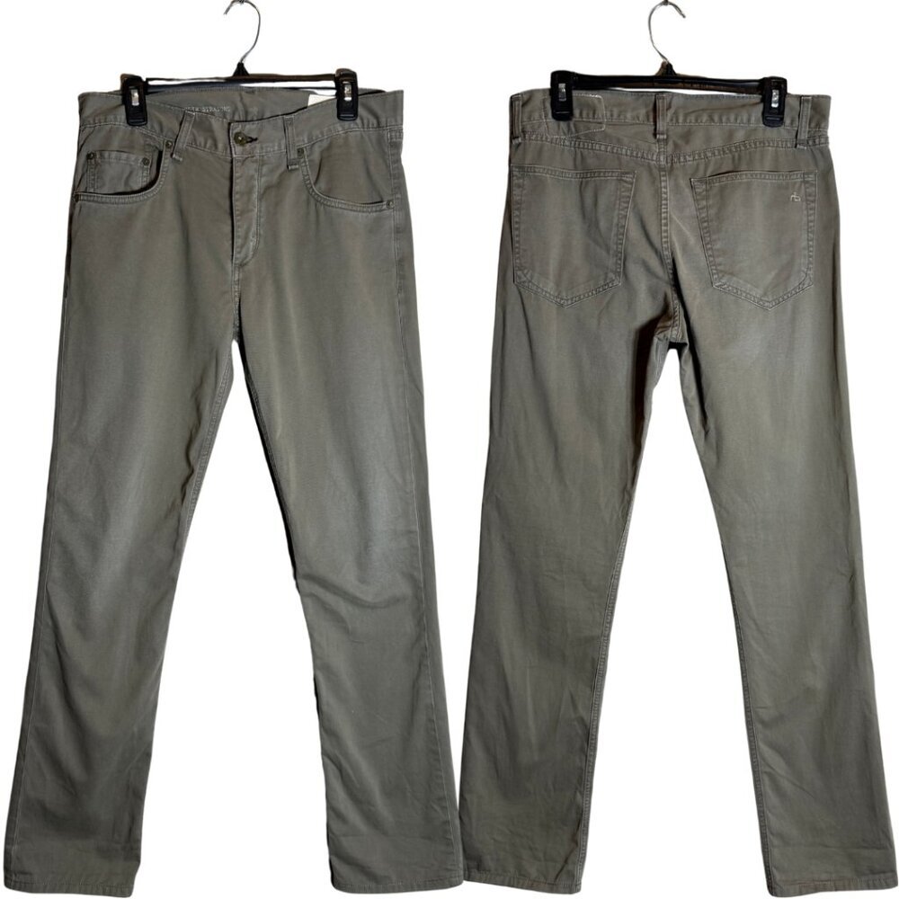Rag & Bone RB15X Slim Straight Chino Pants Men's 30 Distressed Gray Tailored